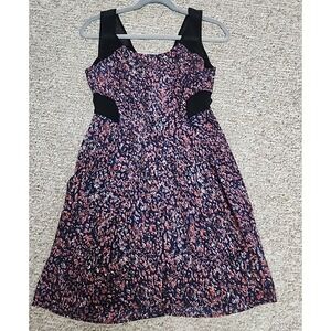 BCBGeneration Women's Size 2 Blue Red Ditzy Floral Motif dress lined NWT $108
